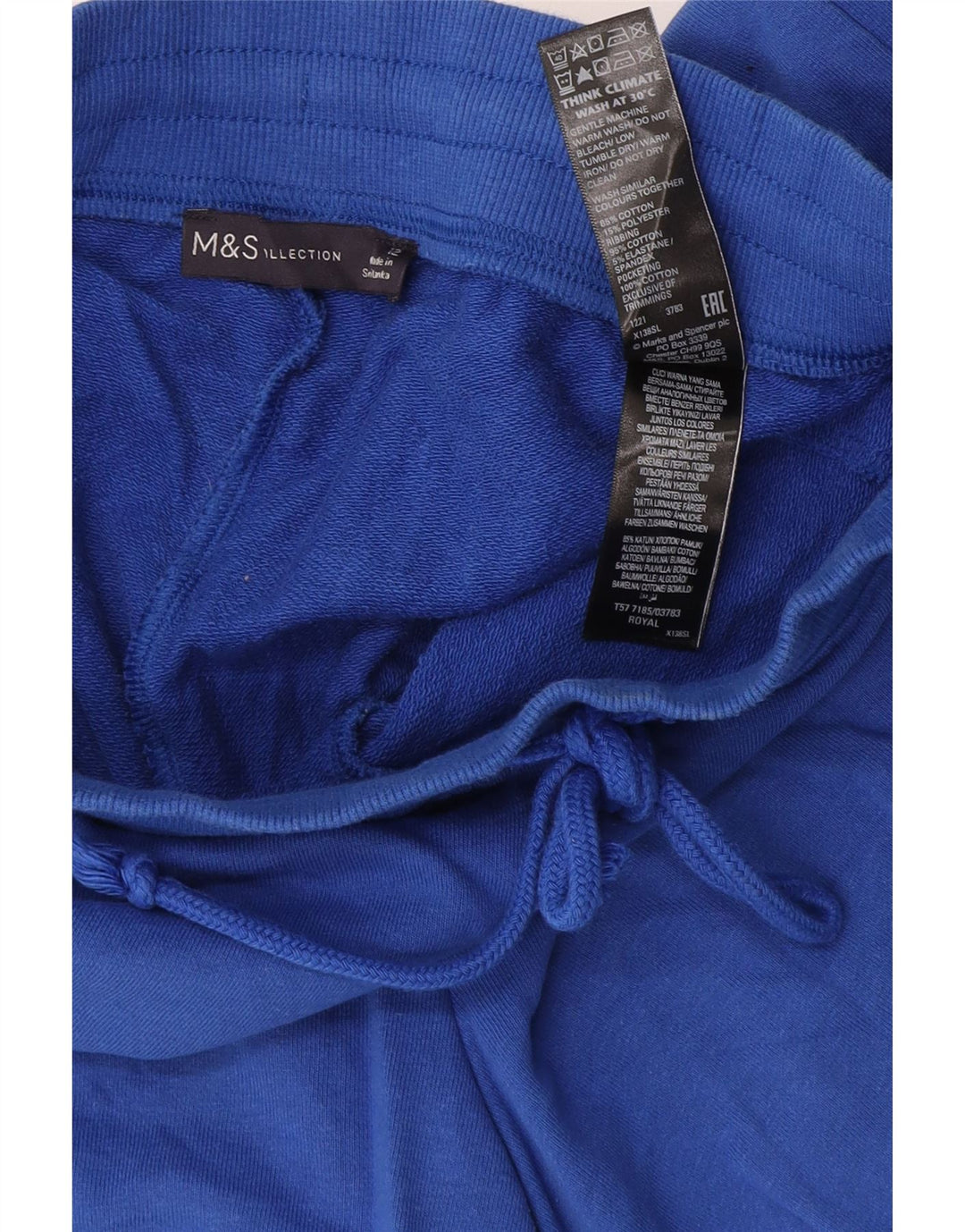 Marks & Spencer Pantalones cortos deportivos para mujer UK 12 Algodón azul medio