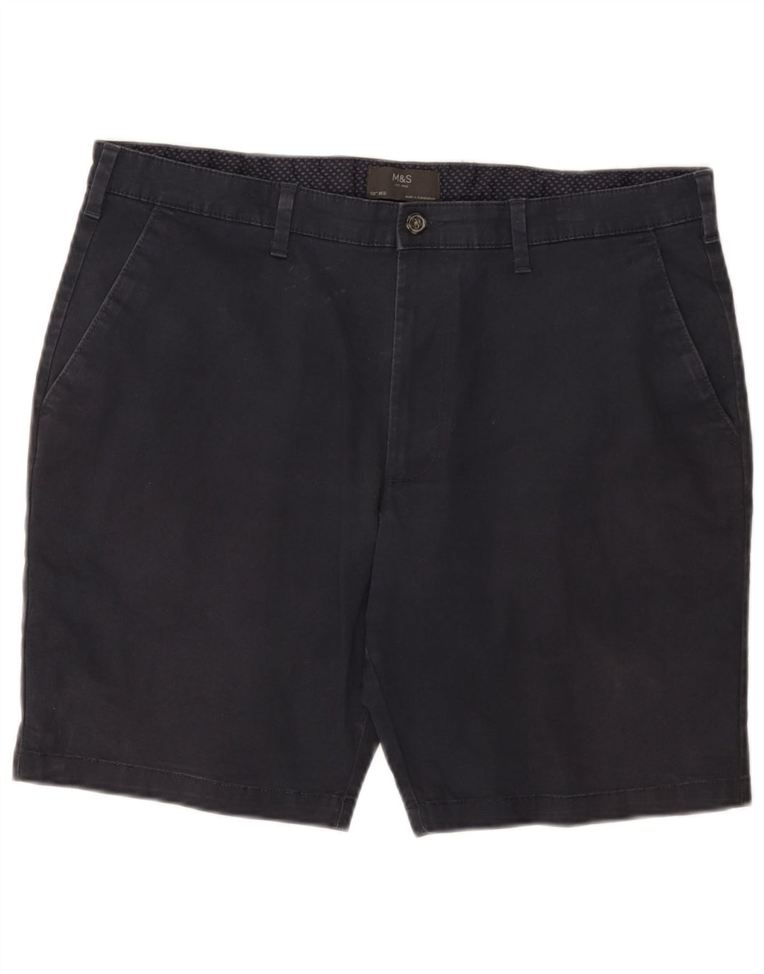 Marks & Spencer Pantalones cortos chinos para hombre W38 XL Algodón azul marino