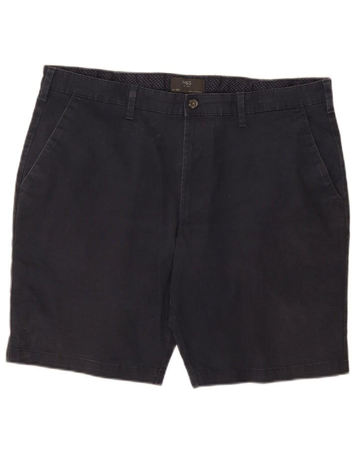 Marks & Spencer Pantalones cortos chinos para hombre W38 XL Algodón azul marino