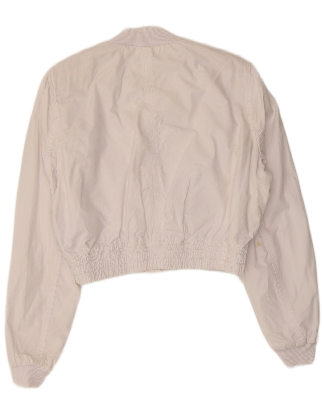 Zara Mujer Chaqueta Bomber Extragrande UK 10 Small Algodón Blanco