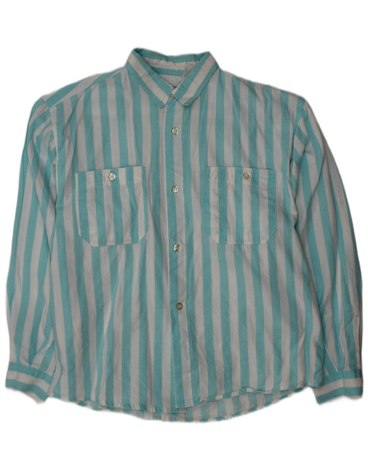 BENETTON Camisa Niño 7-8 Años Azul Medio Rayas