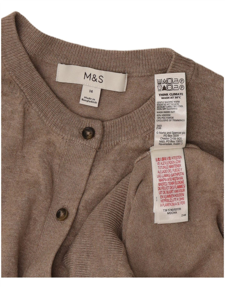 Marks & Spencer Suéter tipo cárdigan para mujer UK 44 Viscosa gris medio