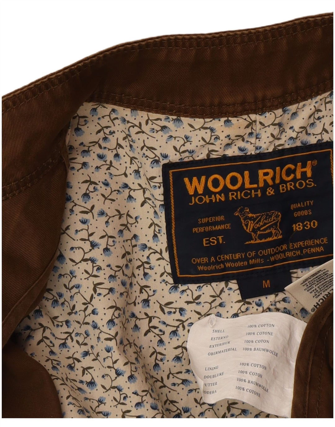 Woolrich Chaqueta militar para mujer UK 12 Algodón marrón medio