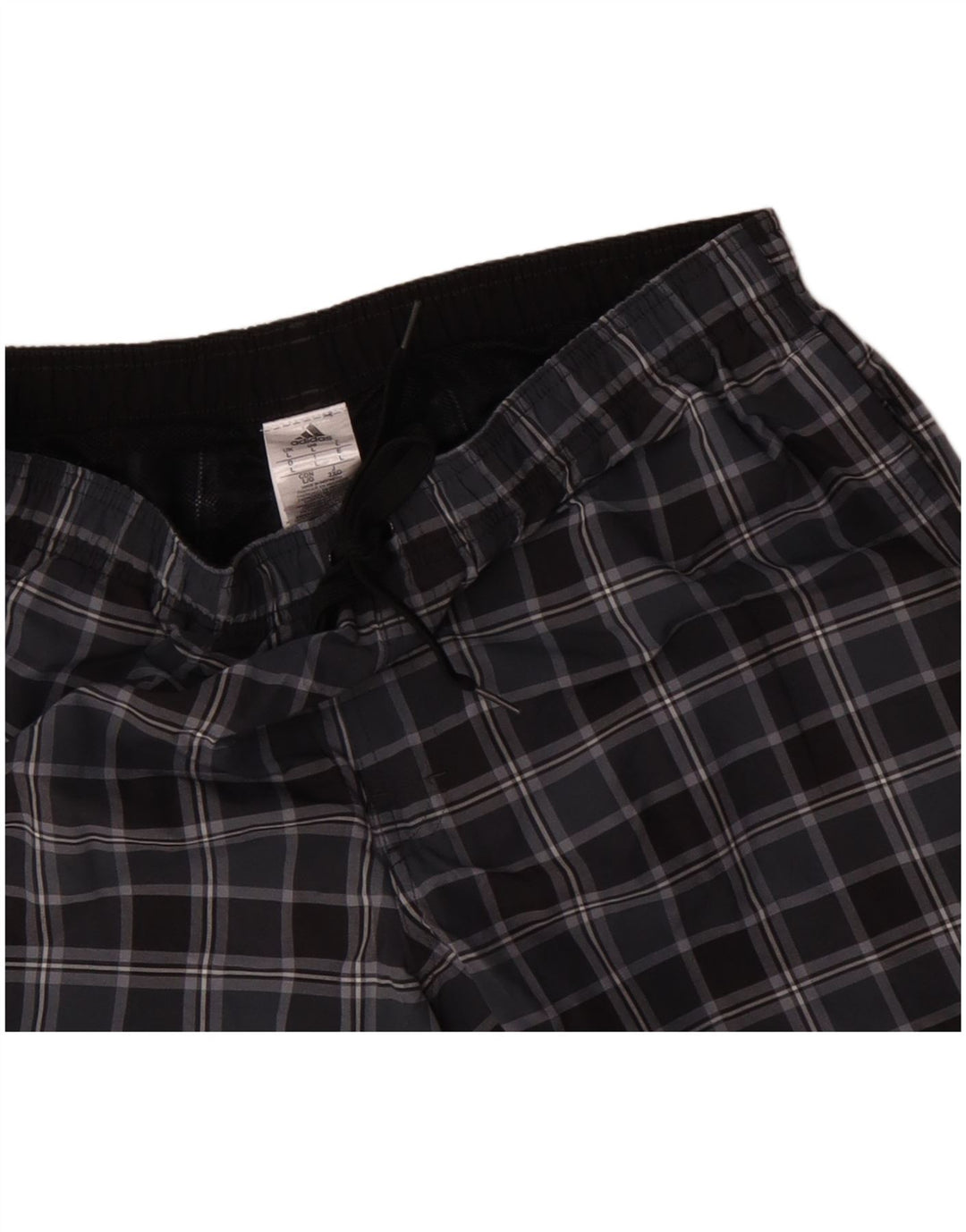 Adidas Hombre Bañador Corto Grande Negro Cuadros Poliéster