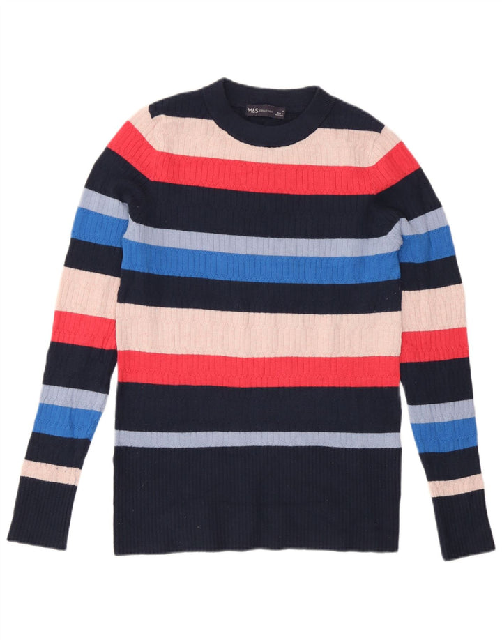 Marks & Spencer Suéter de Cuello Redondo para Mujer UK 10 Small Multicolor