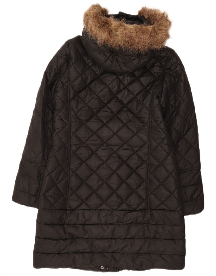 Abrigo acolchado con capucha para mujer Joules UK 10 Small Poliéster negro