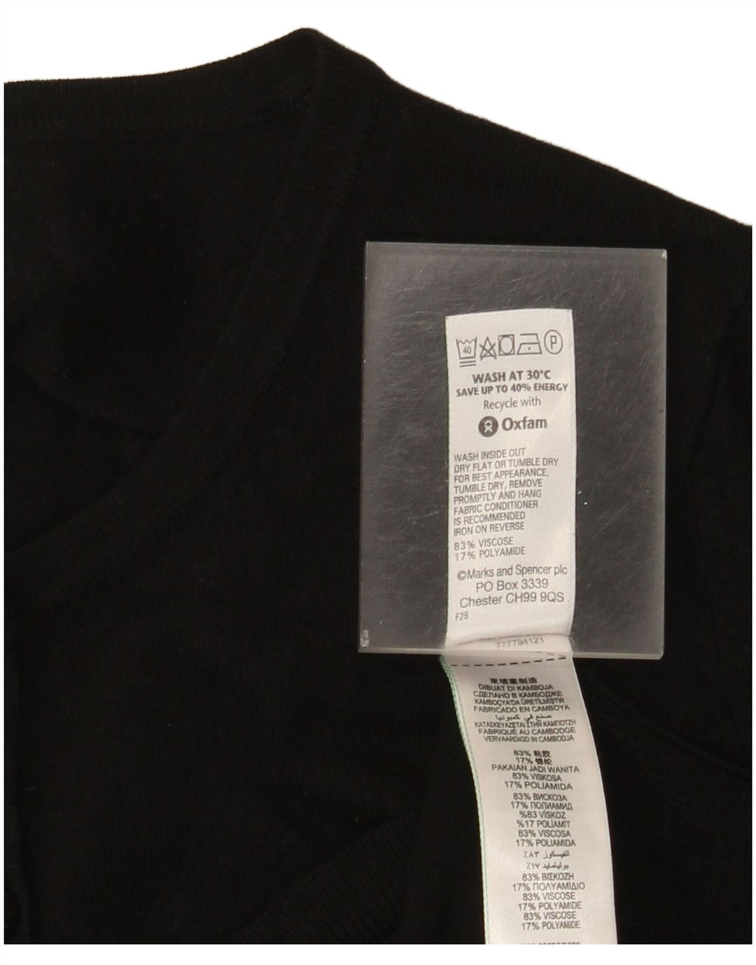 Marks & Spencer - Cárdigan para mujer, talla 40, talla grande, viscosa negra