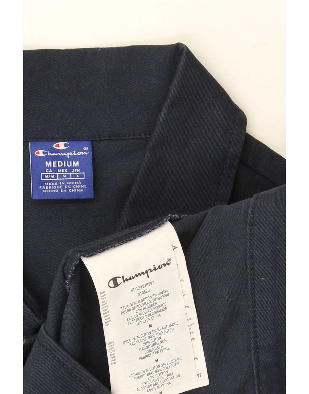 Champion Chaqueta Bomber para Hombre UK 38 Medium Azul Marino Algodón