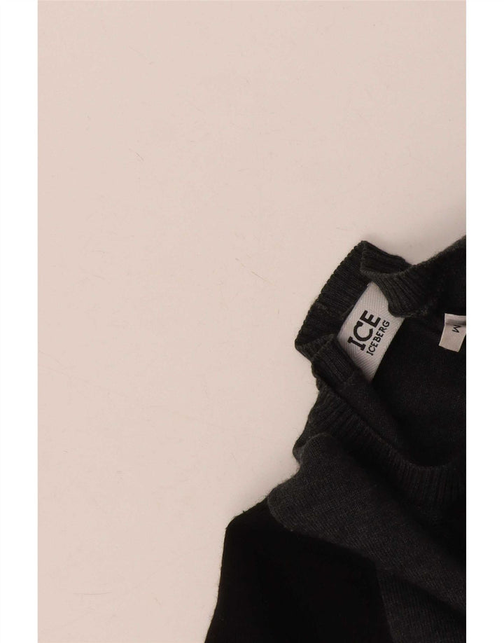 Iceberg Jersey De Cuello Redondo Para Hombre De Lana Color Block Medium Negro