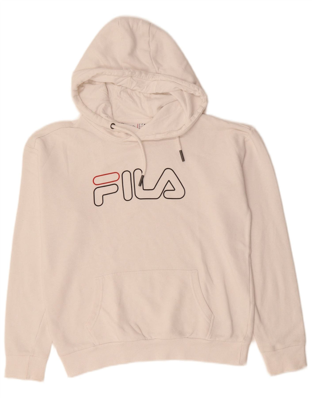 Fila Mujer Graphic Oversize Sudadera con capucha Jumper UK 10 Small White Cotton