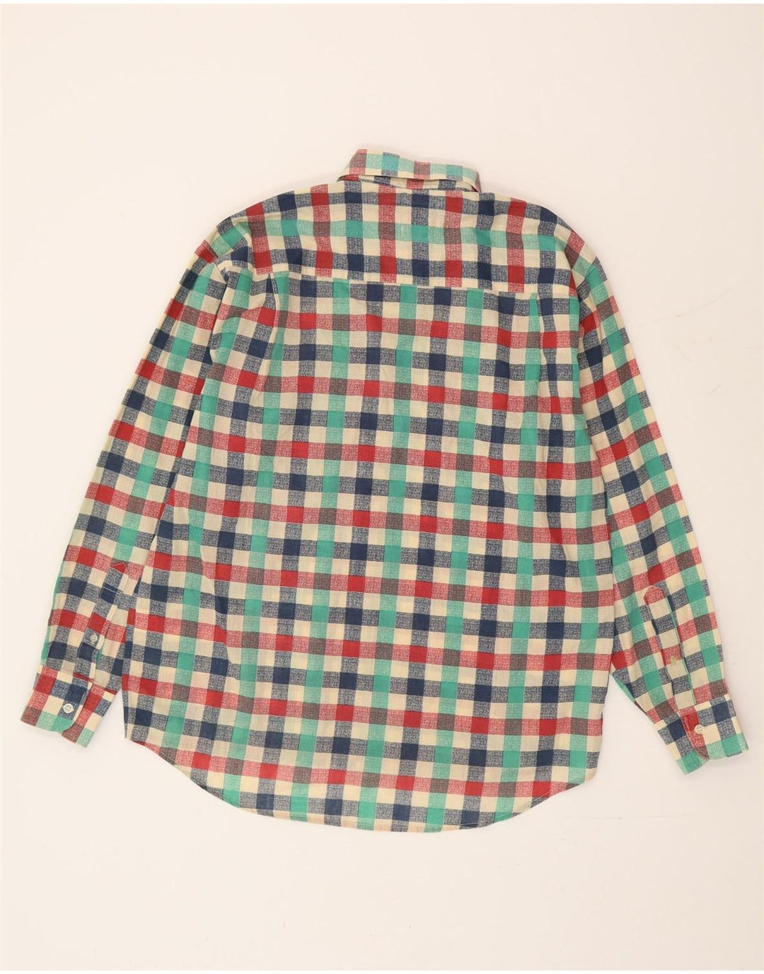 Camisa vintage para hombre con cuadros multicolores medianos