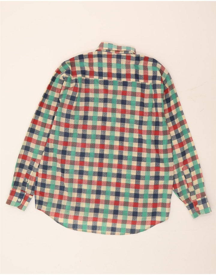 Camisa vintage para hombre con cuadros multicolores medianos