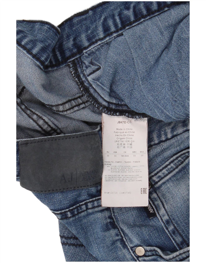 Vaqueros Armani Hombre Rectos W33 L34 Algodón Azul