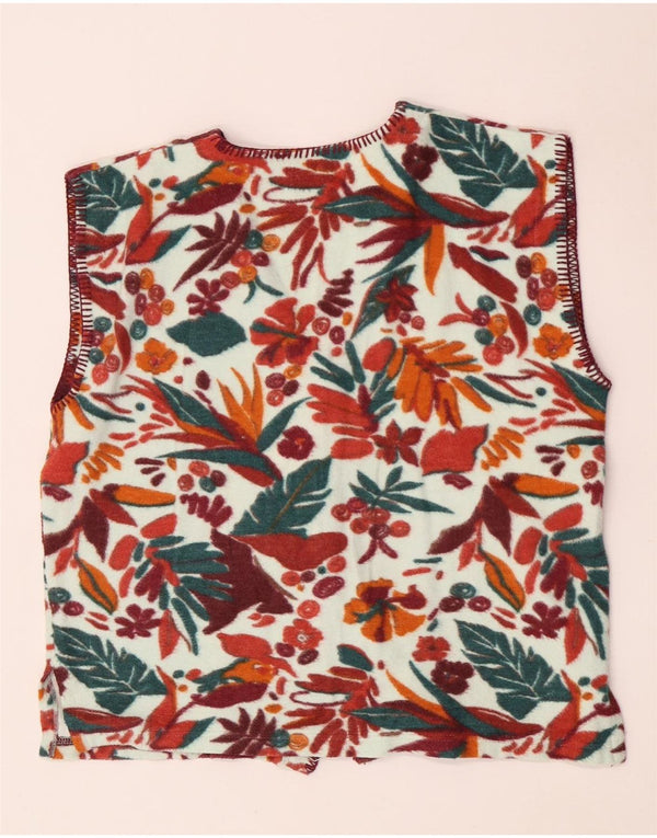 Vintage mujer polar chaleco Reino Unido 14 grande multicolor floral