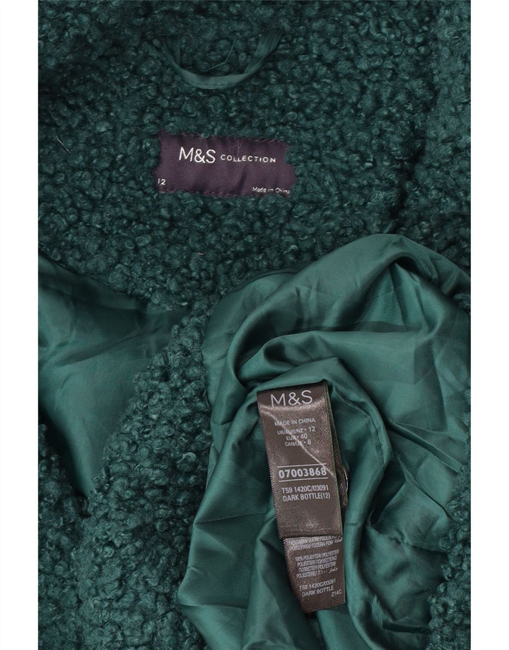 Marks & Spencer Abrigo polar para mujer UK 40 Poliéster verde medio