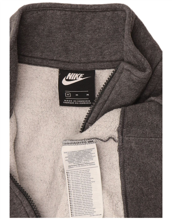 Nike - Sudadera con cuello y cremallera para hombre, jersey de algodón moteado en gris medio
