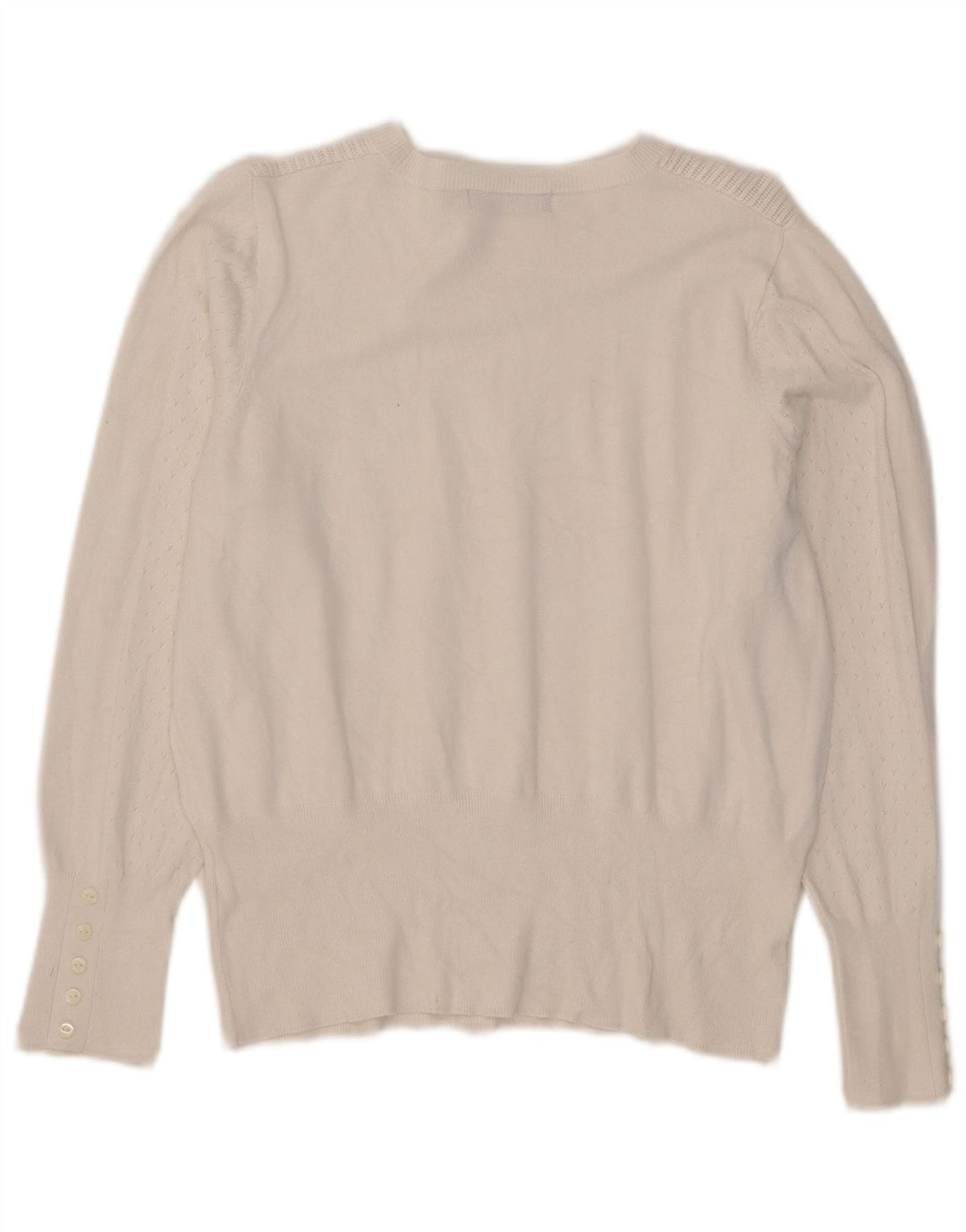 Marks & Spencer Suéter tipo jersey con cuello redondo para mujer UK 14 Medium Off White