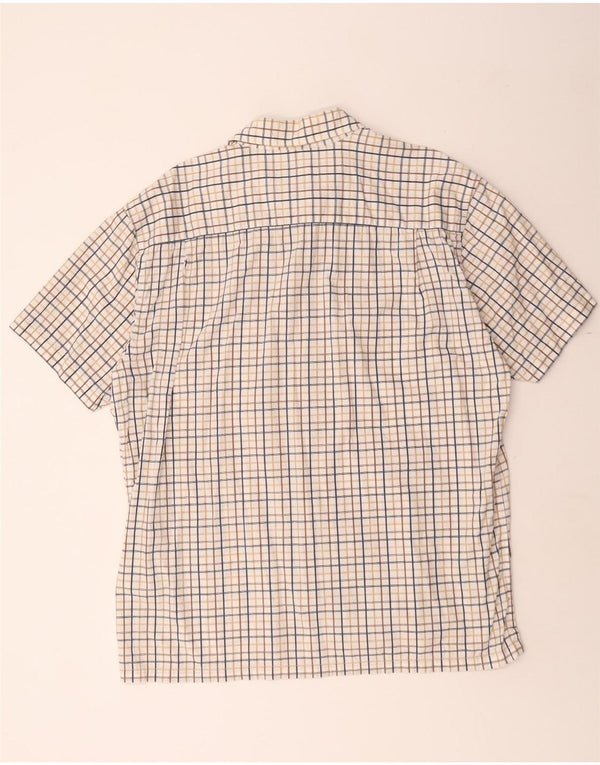 TOM TAILOR Camisa de manga corta para hombre 2XL Algodón a cuadros blanco