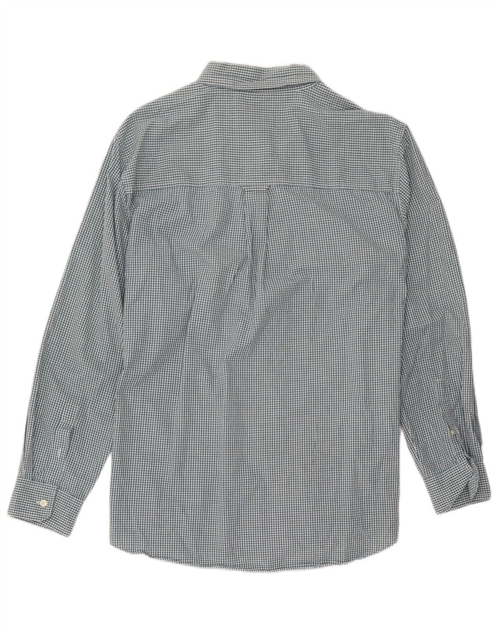 Chaps Camisa para hombre grande de algodón a cuadros verde