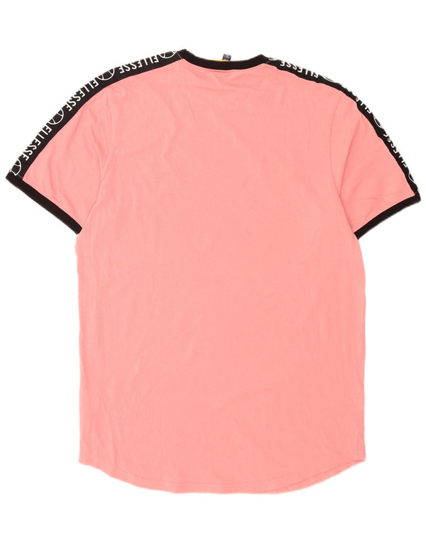 Ellesse Camiseta gráfica para hombre Top 2XL Algodón color block rosa