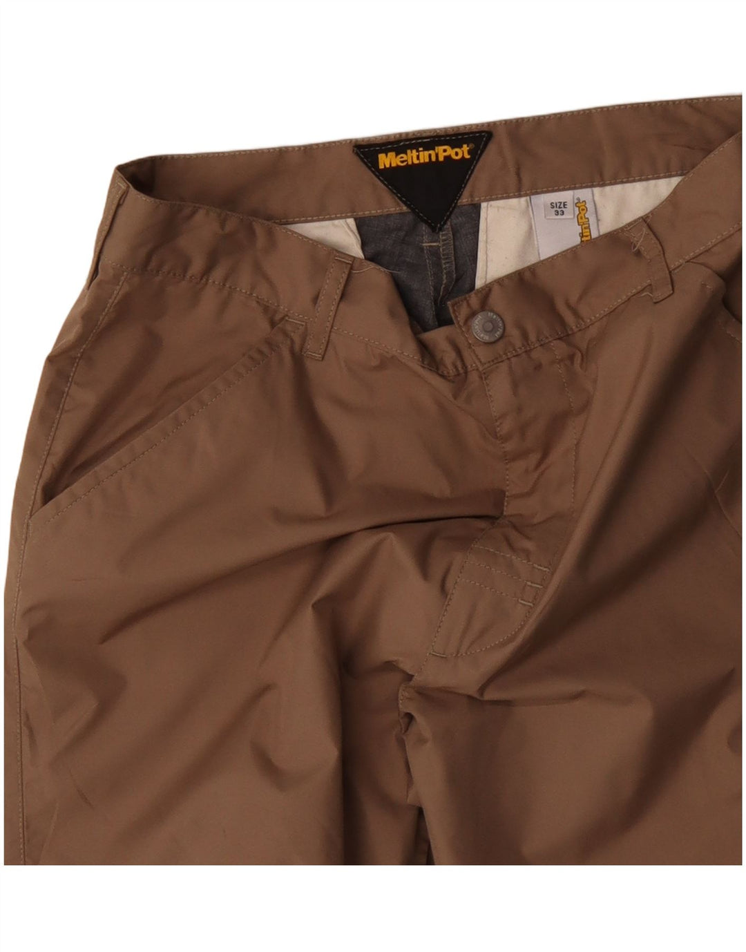 Meltin' Pot Pantalones de senderismo rectos para hombre W33 L32 Poliéster beige