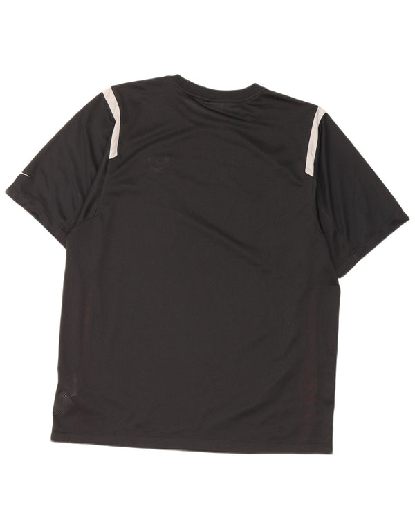 Nike Camiseta Dri Fit para hombre UK 42/44 Grande Negro Colorblock Poliéster
