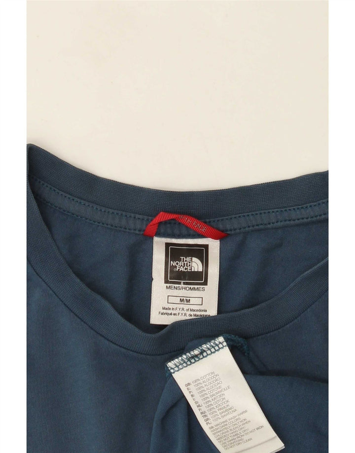 The North Face Hombre Camiseta Gráfica Top Algodón Azul Medio