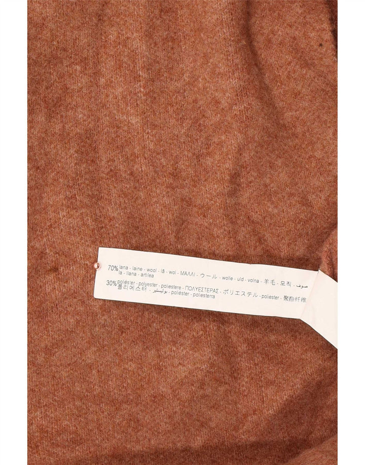 Zara Mujer Longline Open Cardigan Suéter UK 44 Medio Beige Lana