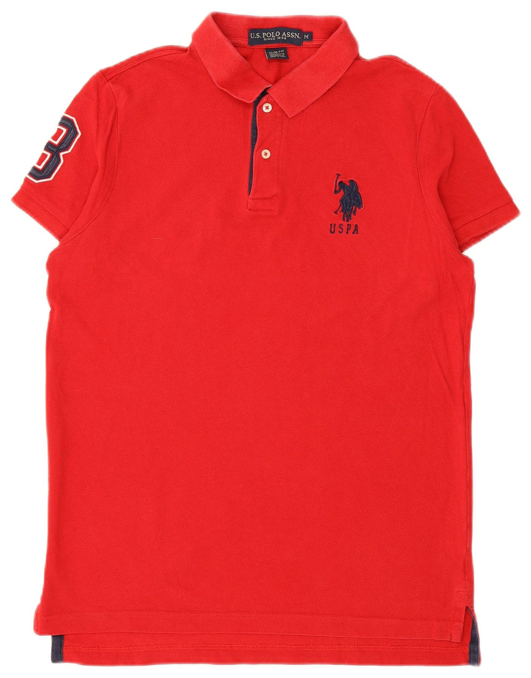 ASSN DE POLO DE EE. UU. Polo Graphic Slim Fit De Algodón Rojo Medio Hombre