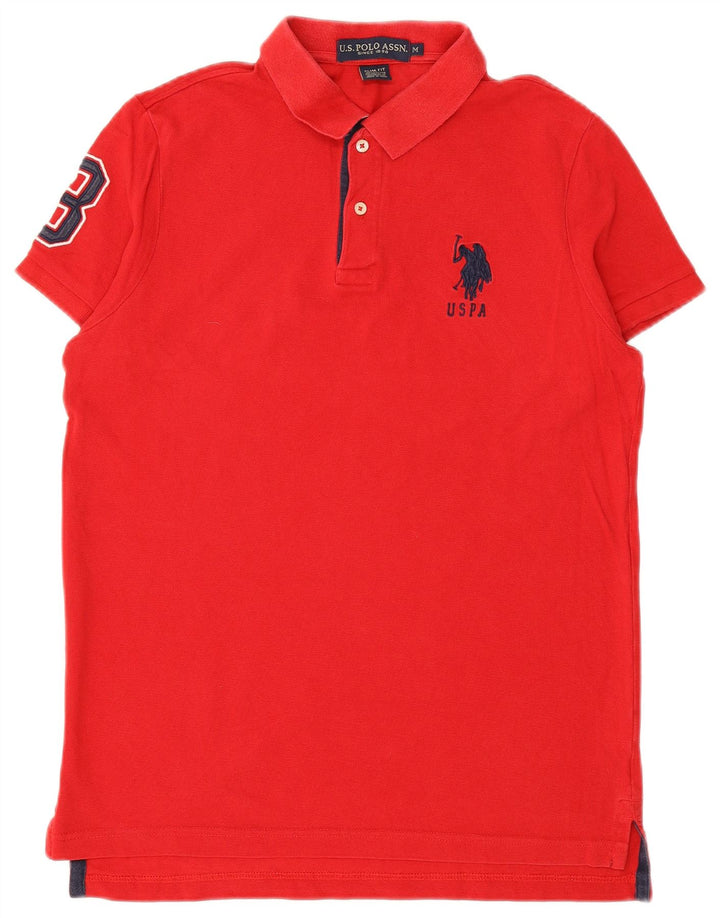 ASSN DE POLO DE EE. UU. Polo Graphic Slim Fit De Algodón Rojo Medio Hombre