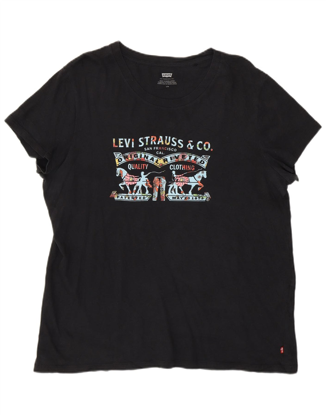 Levi's Camiseta gráfica para mujer Top UK 46 Large Black