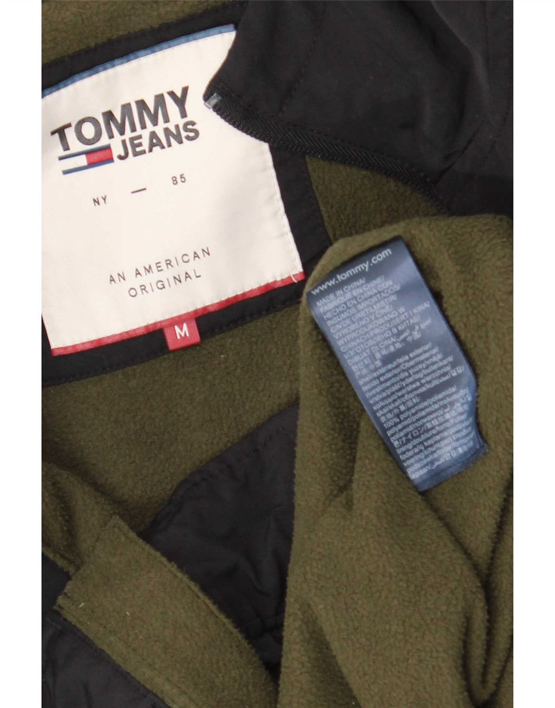 Tommy Hilfiger Chaqueta bomber con capucha para hombre UK 38 Mediana Poliamida negra