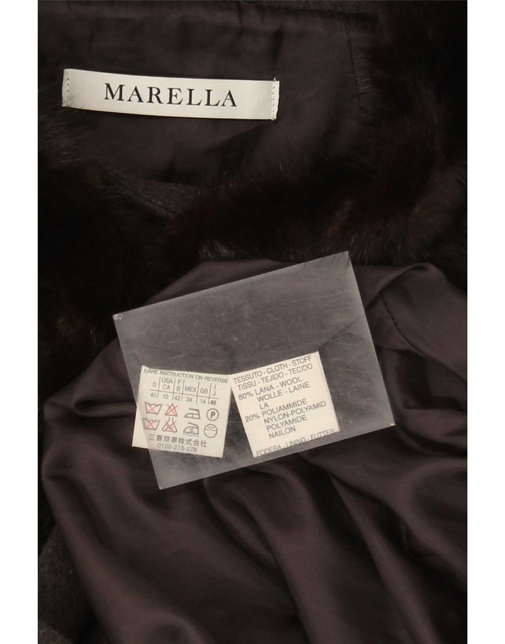 Marella Abrigo holgado para mujer Reino Unido 44 Lana gris grande