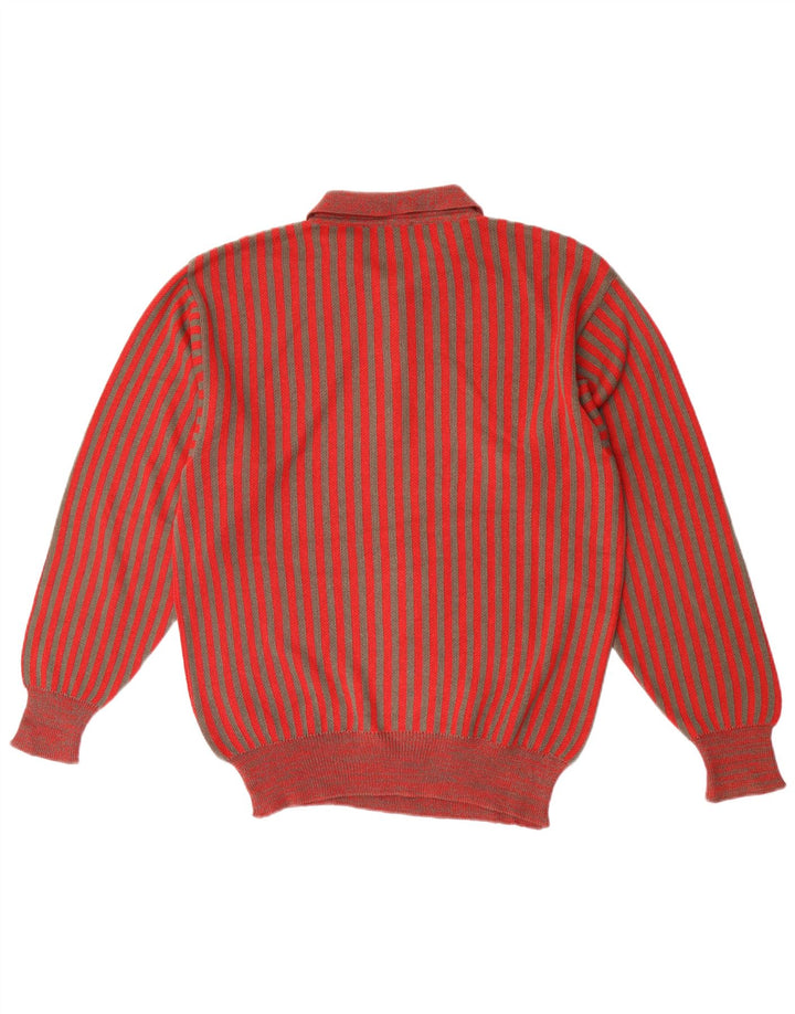 Andrea Celli Jersey Hombre con Cuello Polo De Algodón A Rayas Rojo Medio