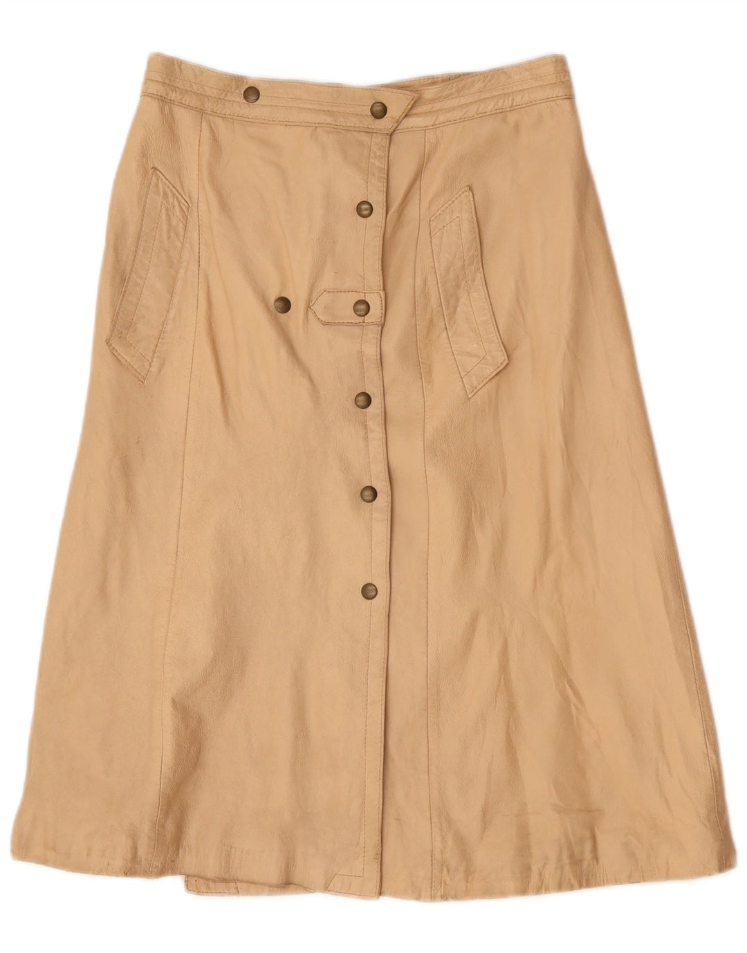 Falda de cuero para mujer VINTAGE W30 Beige medio