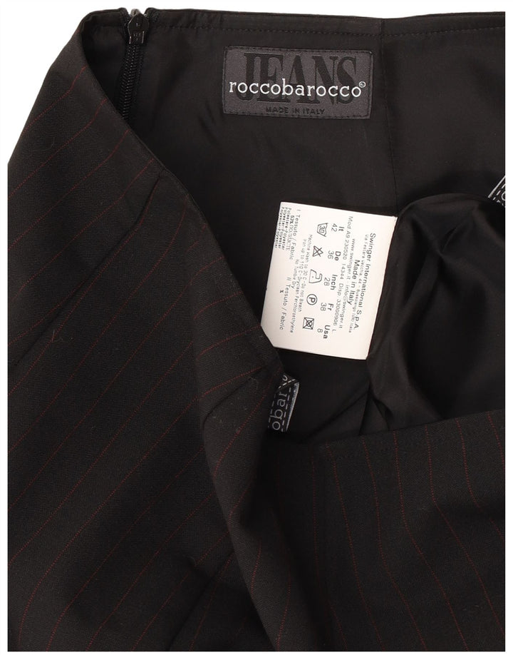 Falda lápiz para mujer Roccobarocco IT 42 Medium W26 Black Pinstripe