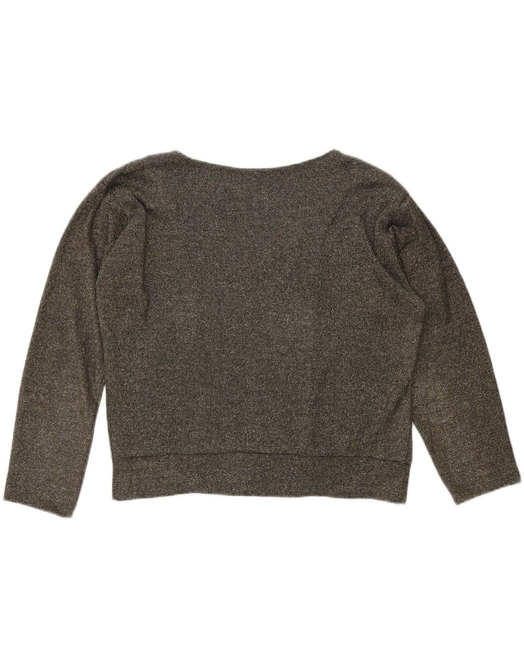 VINTAGE Mujer Sudadera Gráfica de Gran Tamaño Jumper Reino Unido 10 Pequeño Gris