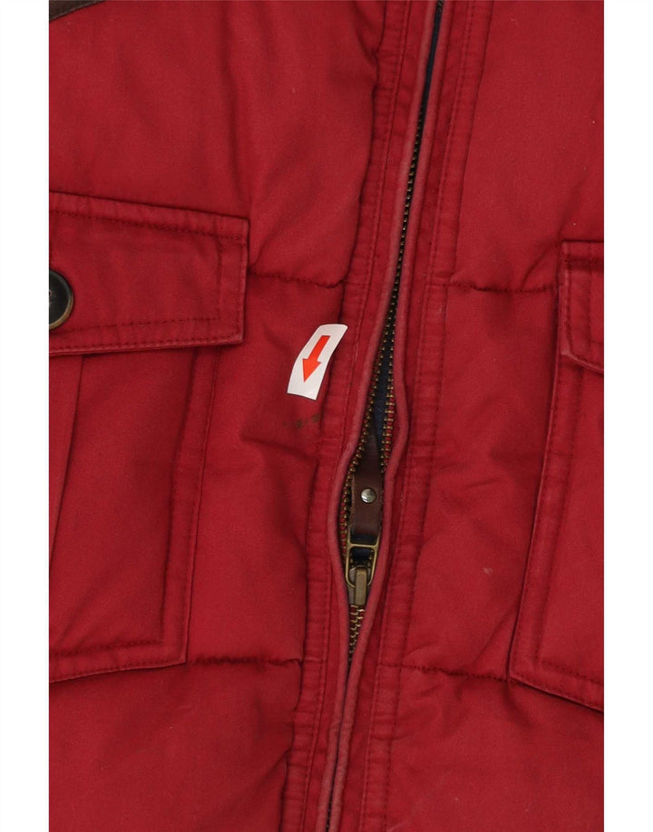 Chaleco acolchado para hombre de Ted Baker Talla 5 XL Algodón rojo con bloques de color