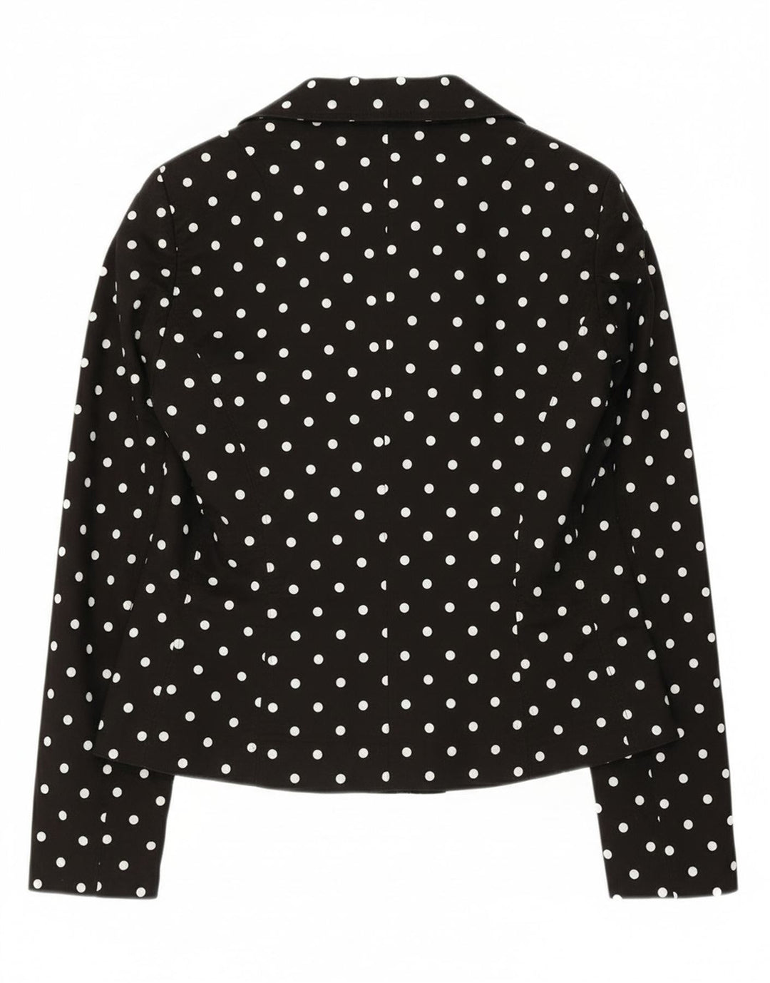 Phard Chaqueta Blazer de 2 Botones para Mujer UK 12 Mediana de algodón con Lunares Negros