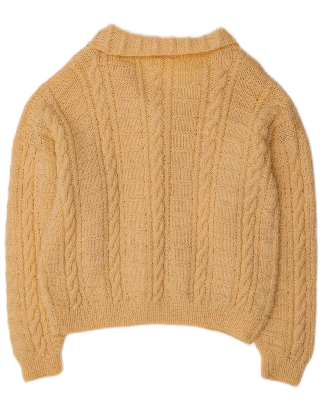 VINTAGE Mujer Crop Cardigan Suéter Reino Unido 18 XL Beige