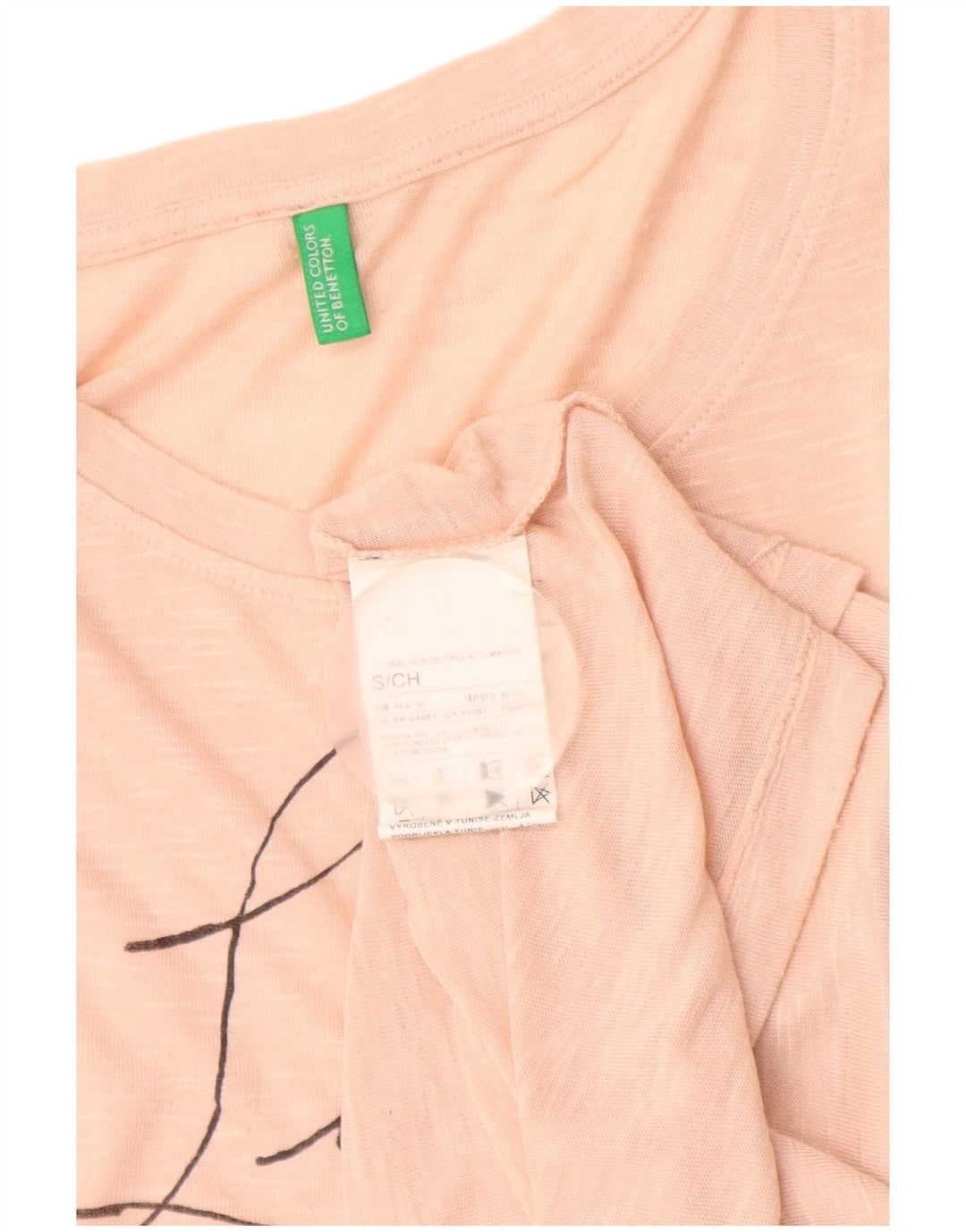Benetton Camiseta Extragrande Con Estampado De Mujer UK 40 Small Pink Moteado