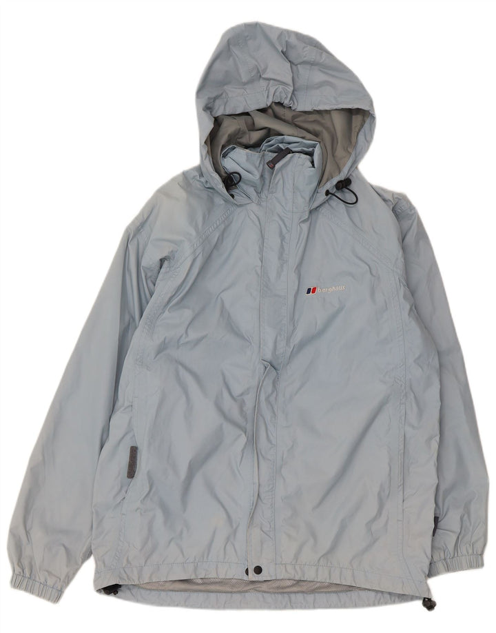 Berghaus Chaqueta impermeable extragrande con capucha para mujer UK 10 Small Blue Nylon