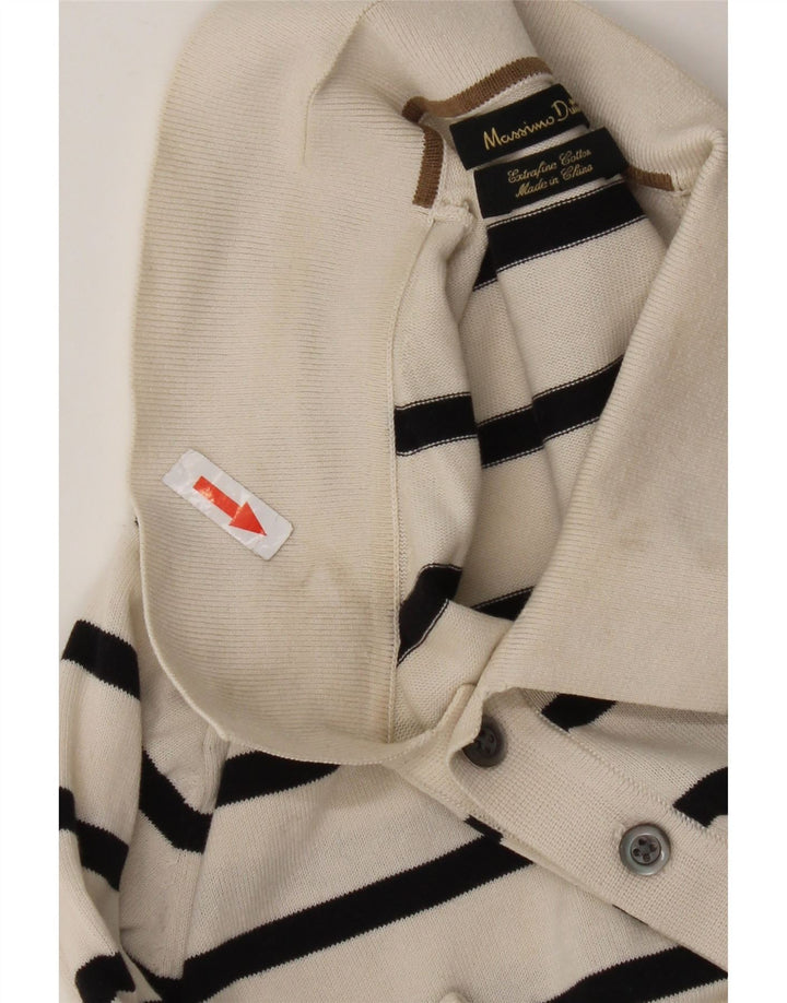 Polo Massimo Dutti Hombre Algodón Rayas Blanco Mediano