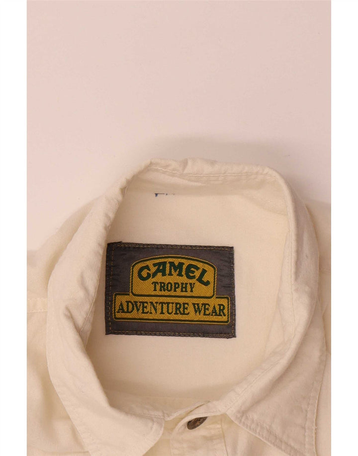 Camel Active Camisa militar de manga corta para hombre XL Blanco