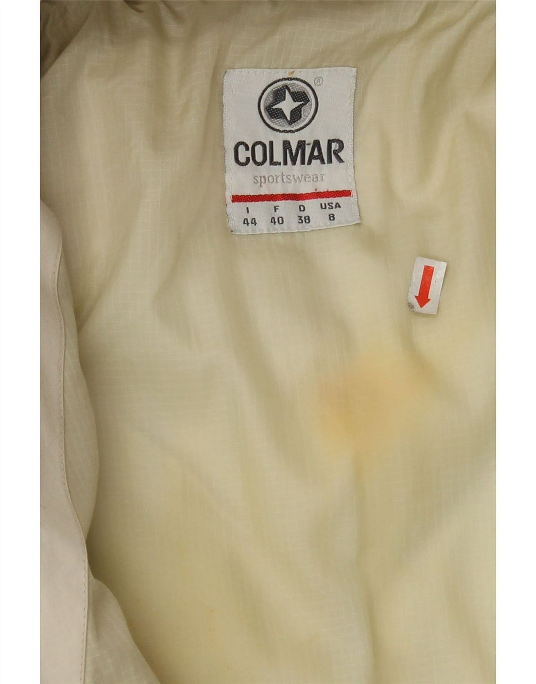 COLMAR Womens Hooded Padded Jacket IT 44 Medium Off White