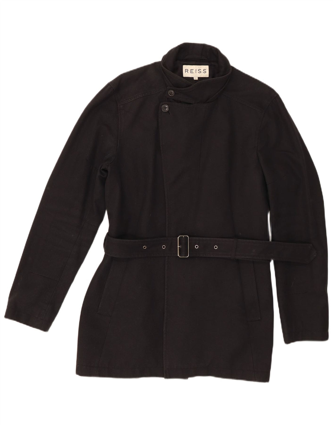 Abrigo Reiss para mujer UK 46 Grande Algodón negro