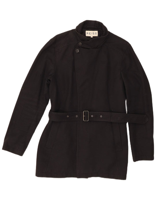 Abrigo Reiss para mujer UK 46 Grande Algodón negro