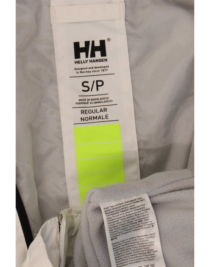 Helly Hansen Chaqueta impermeable con capucha gráfica para mujer UK 10 Small White Poliéster