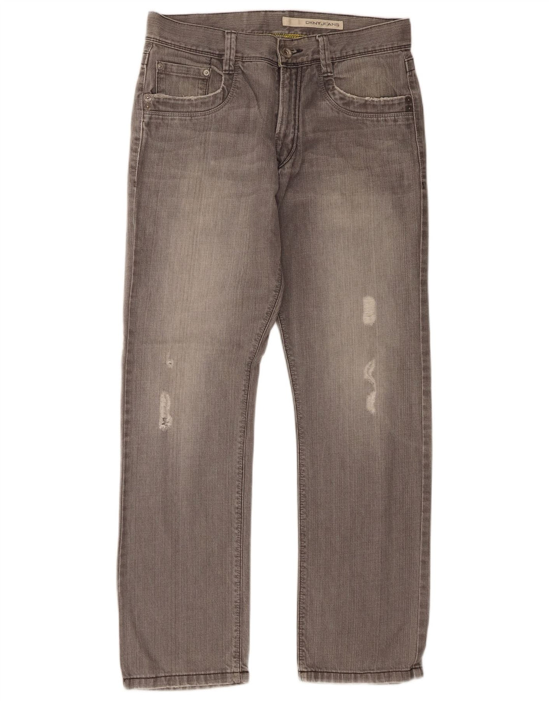 Dkny Jeans rectos desgastados para hombre W31 L30 Algodón gris