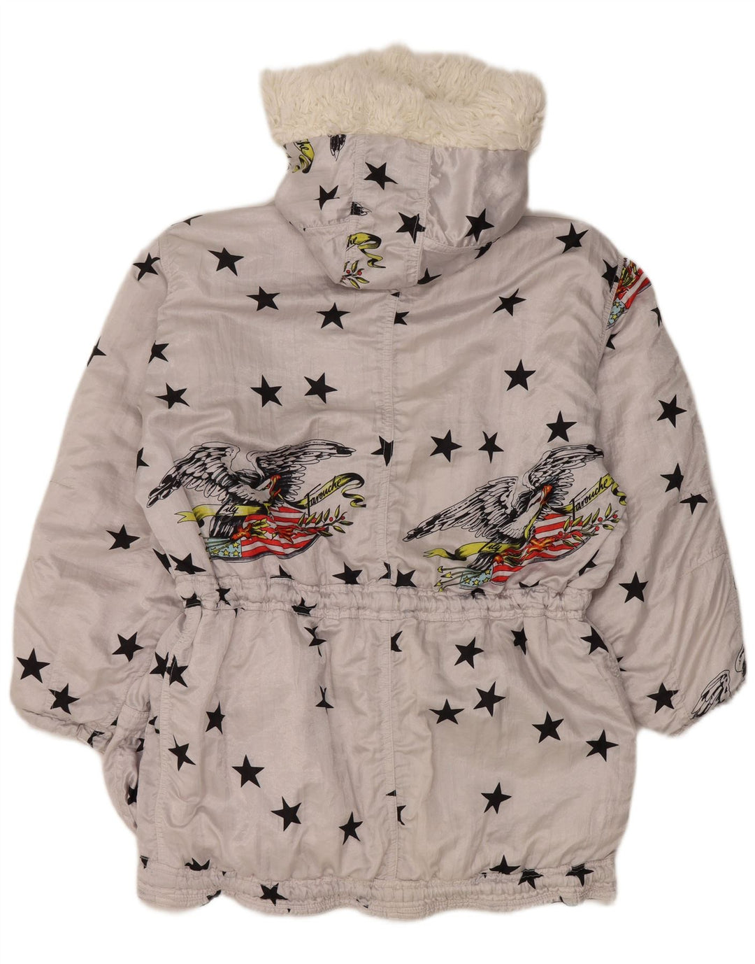 Lily Farouche Chaqueta de esquí de gran tamaño con capucha para mujer US 2 XS Gris Geométrico